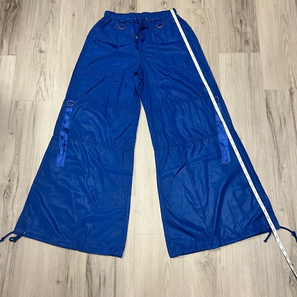 NWOT Current Mood x Dolls Kill electric blue rave pants sz XS lightweight - Picture 5 of 14